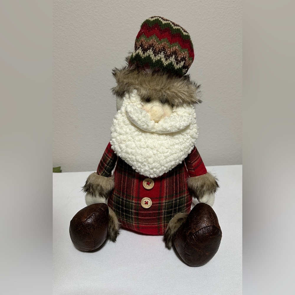 Santa “plush sitter” figure new with tag